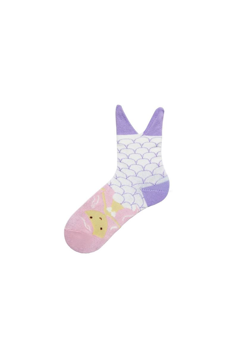 BROSS 3D MERMAID PATTERNED GIRLS SOCKS ASORTY