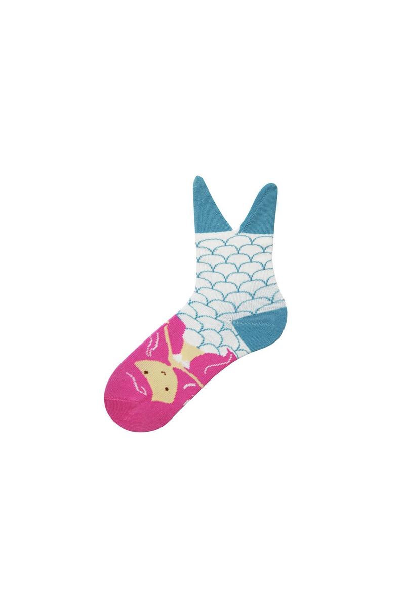 BROSS 3D MERMAID PATTERNED GIRLS SOCKS ASORTY