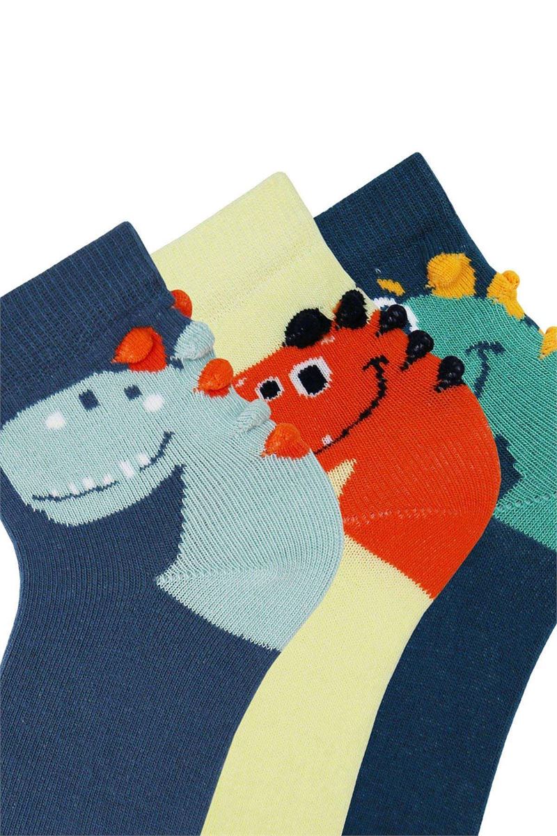 BROSS 3D DINOSAUR PATTERNED BOYS SOCKS ASORTY
