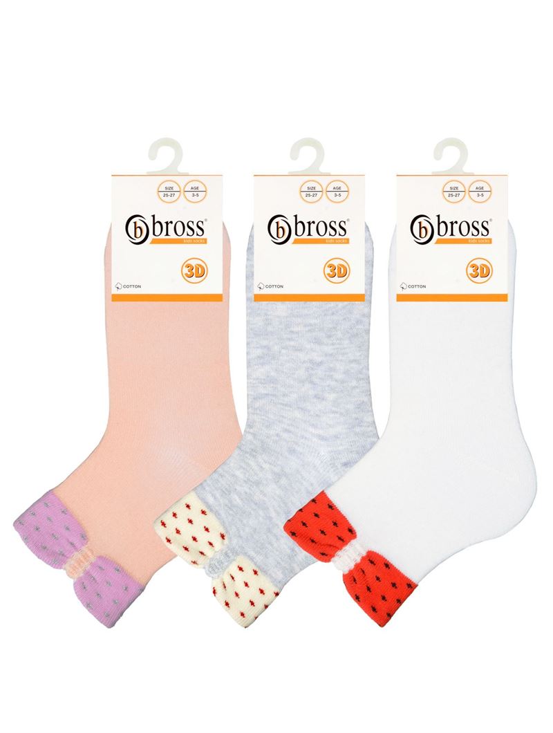 BROSS 3D BOWTIE PATTERNED GIRLS SOCKS ASORTY
