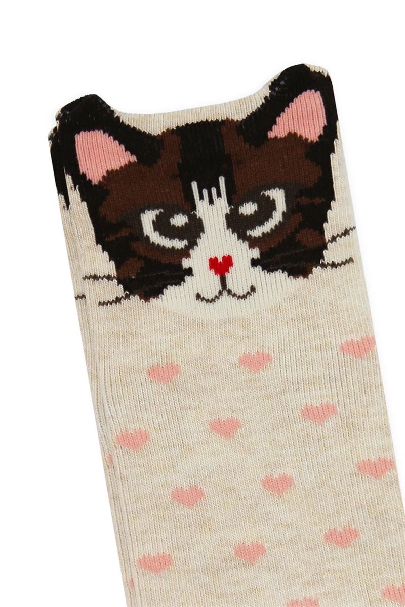 BROSS 3D CAT PATTERNED GIRLS SOCKS ASORTY