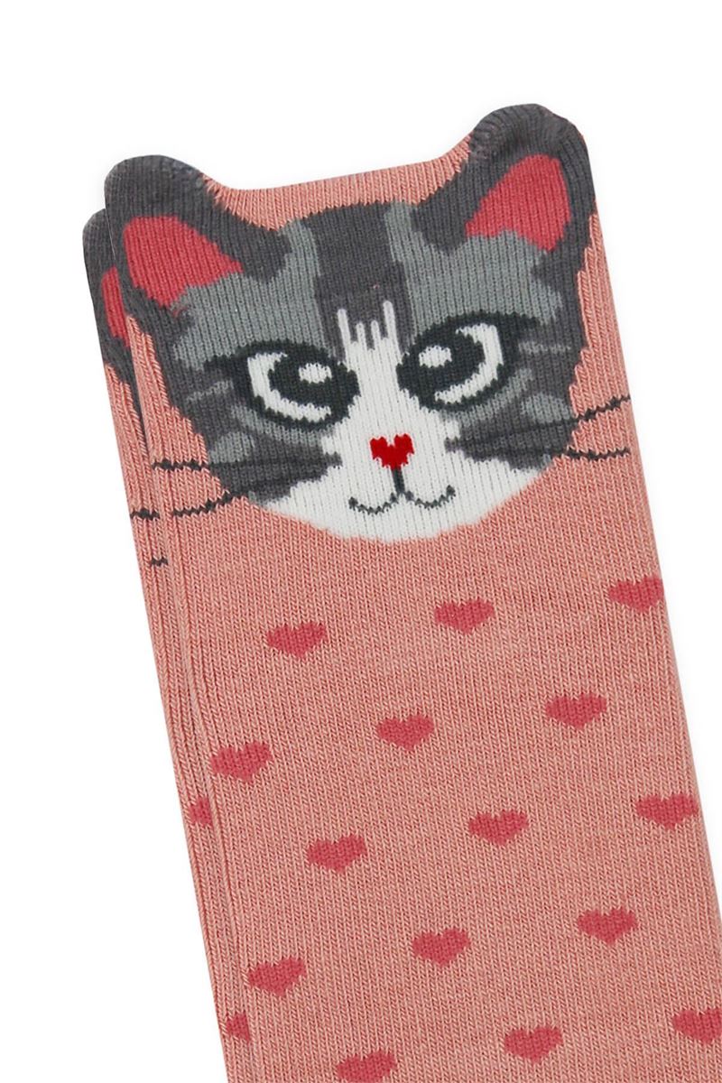 BROSS 3D CAT PATTERNED GIRLS SOCKS ASORTY