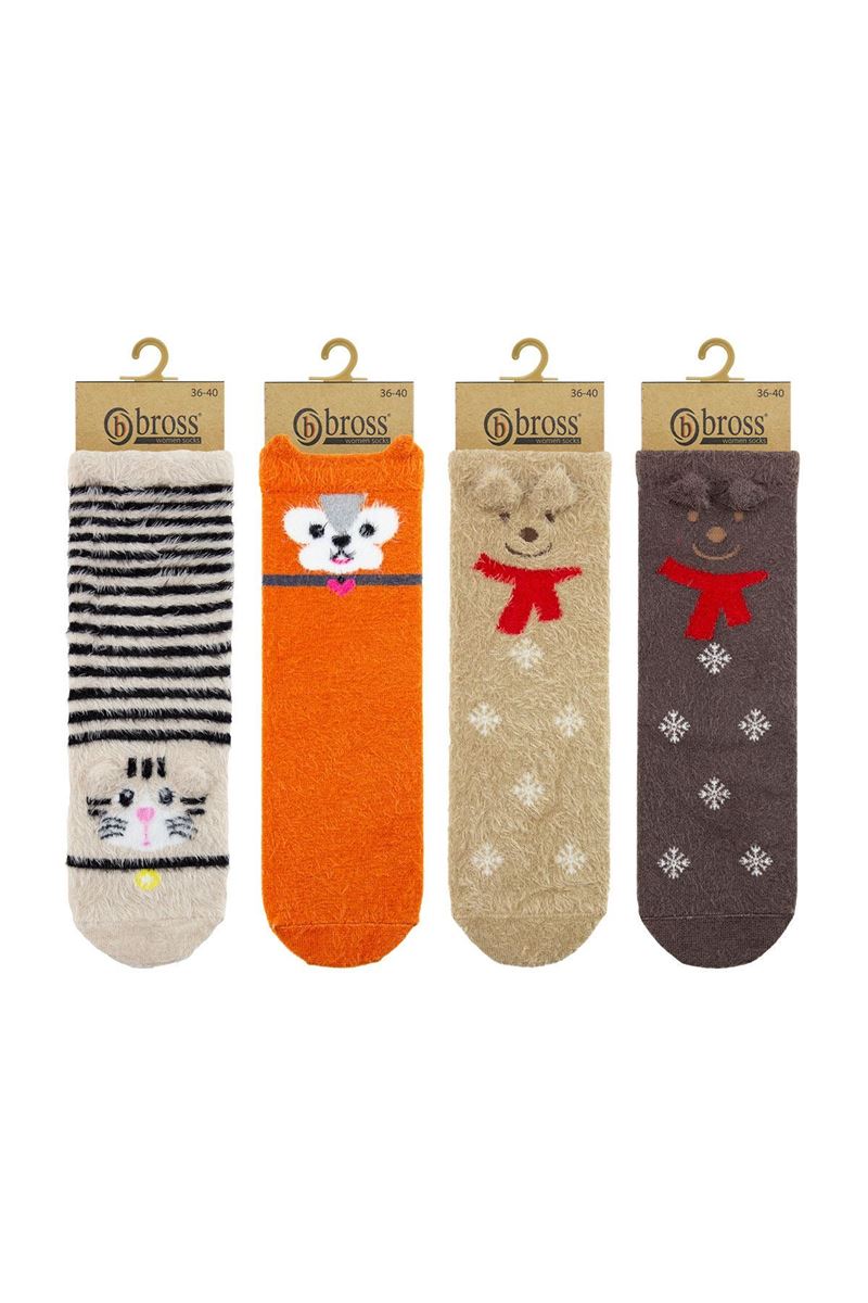 3D CAT, TEDDY BEAR PATTERNED WOMEN S SOCKS