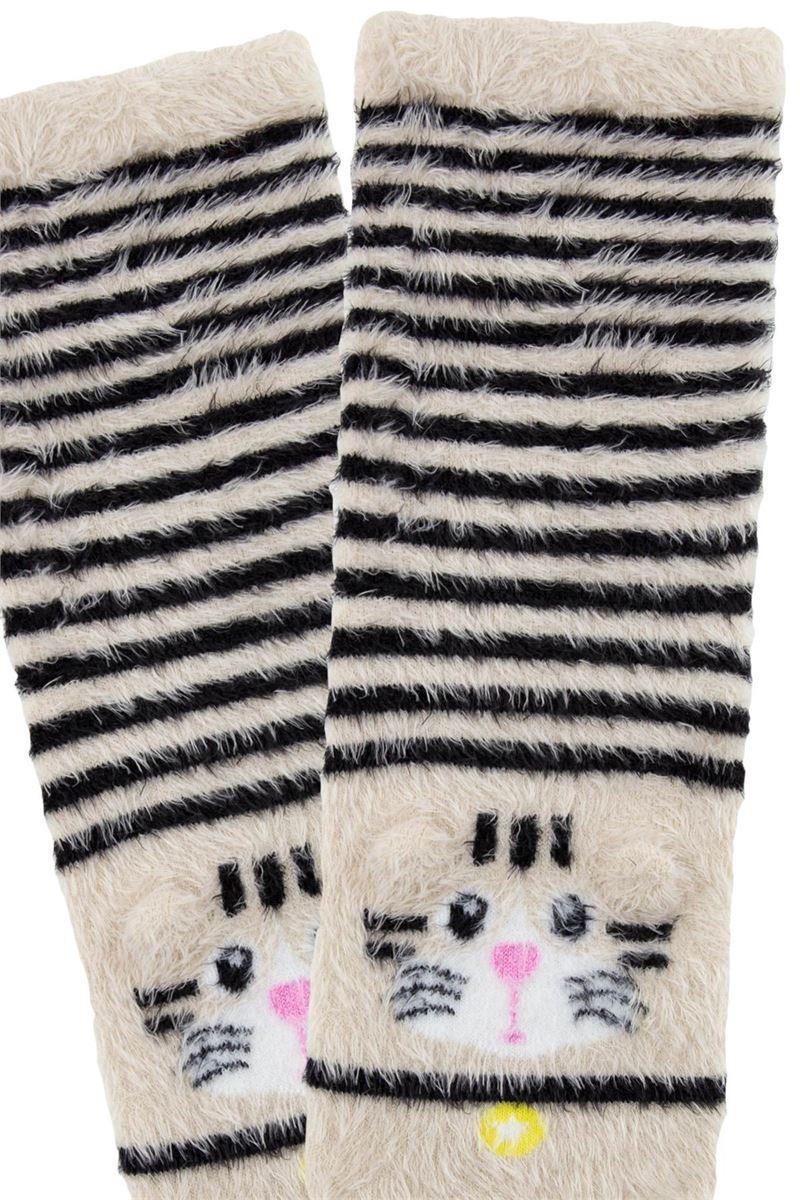 3D CAT, TEDDY BEAR PATTERNED WOMEN S SOCKS