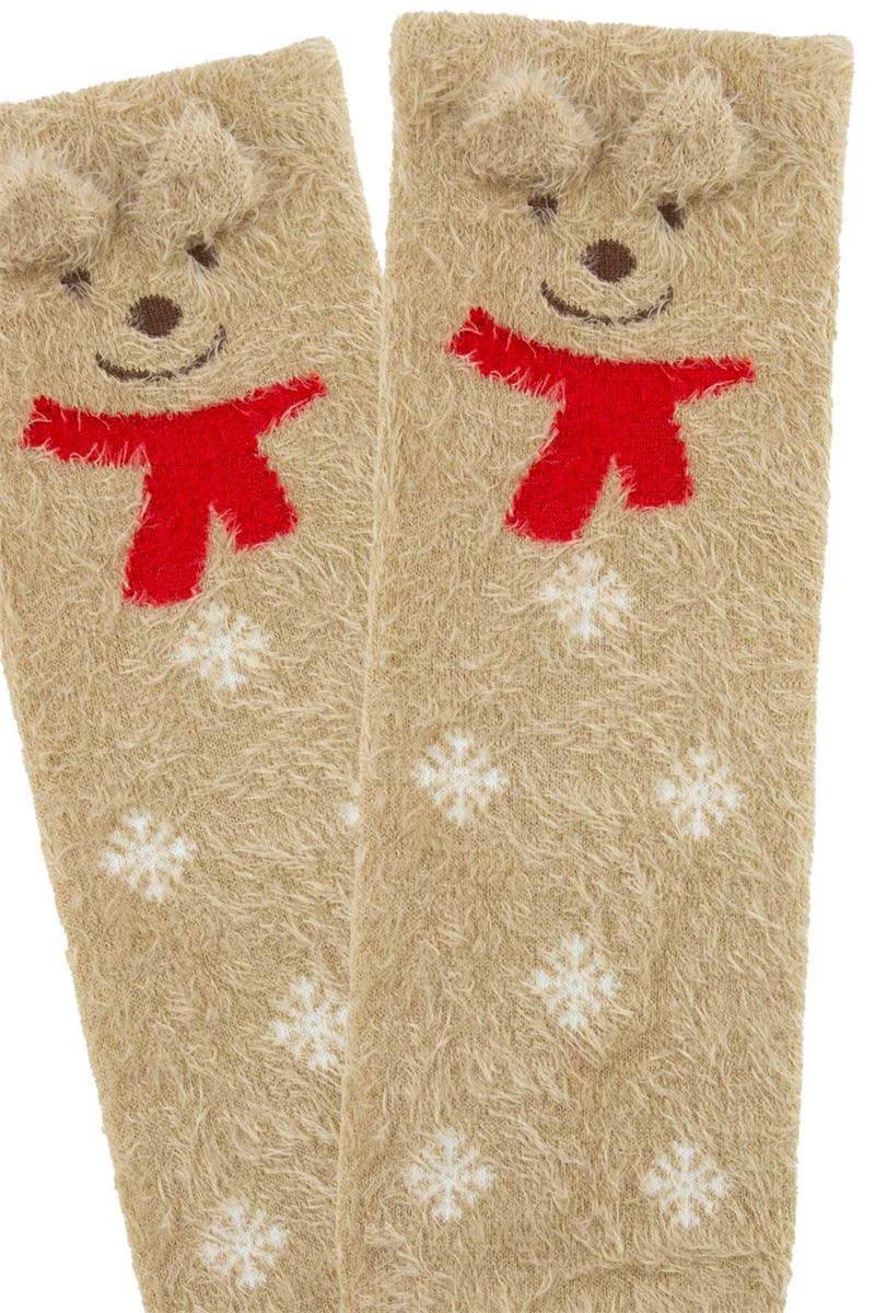 3D CAT, TEDDY BEAR PATTERNED WOMEN S SOCKS