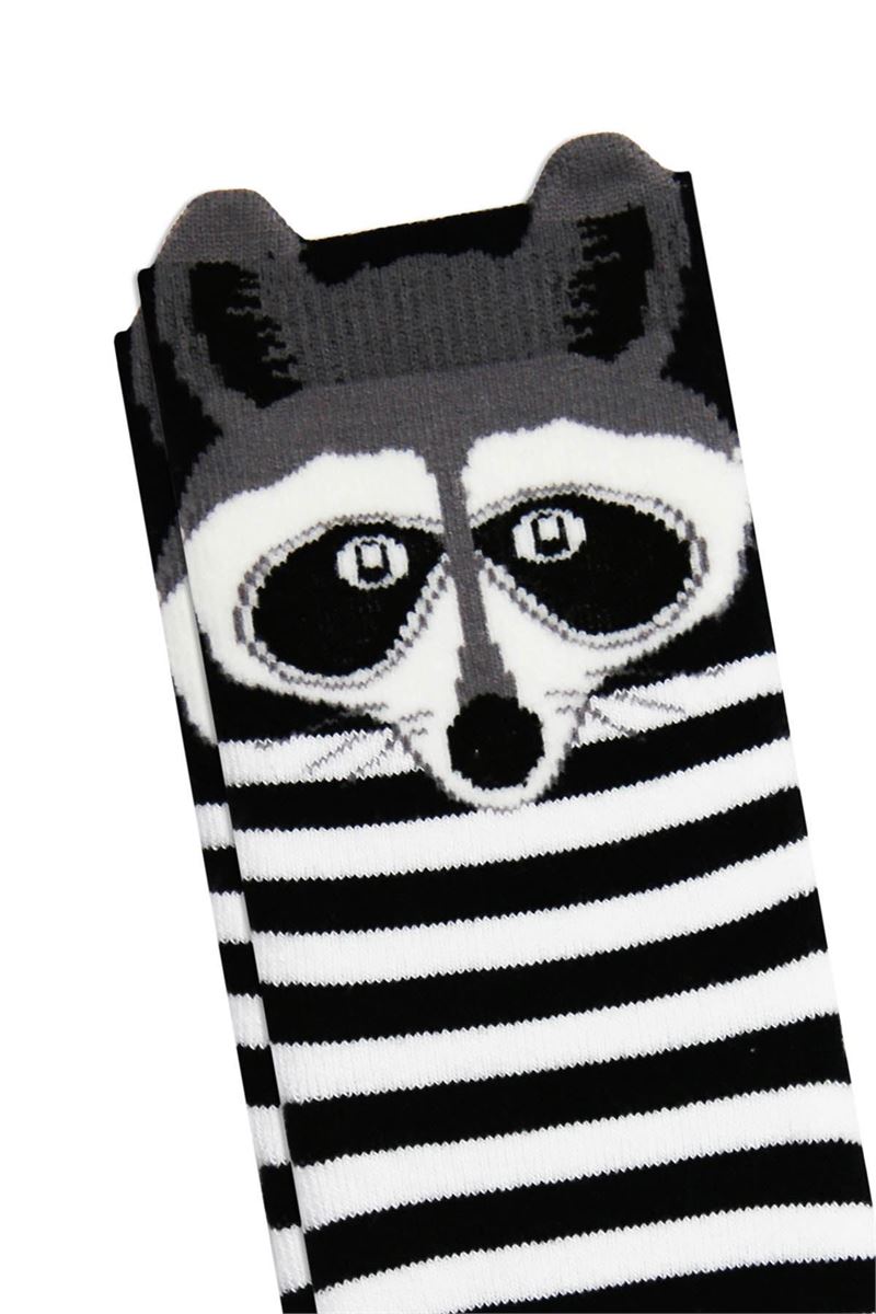 BROSS 3D RACCOON PATTERNED PRINTED BOYS TERRY SOCKS ASORTY