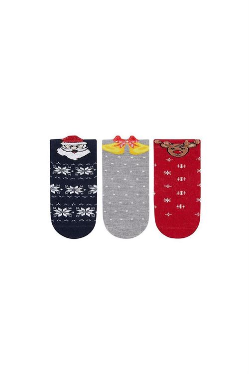 3D Santa Claus with Hat Baby Socks 12