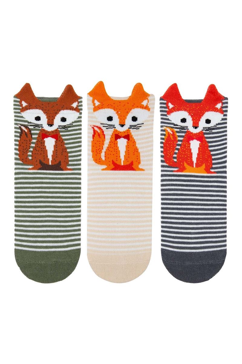 BROSS 3D FOX PATTERNED BOYS  SOCKS ASORTY