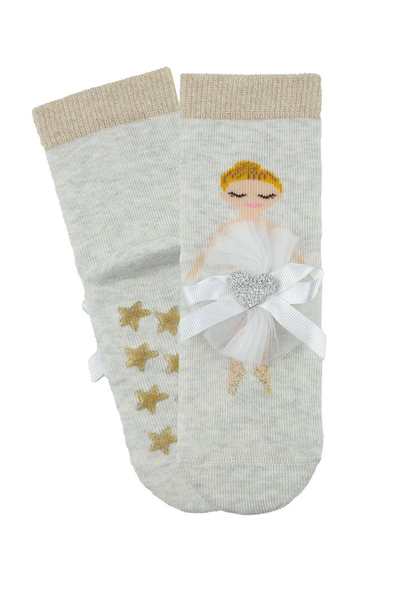 BROSS ACCESSORIZED PRINCESS PATTERN GIRLS TERRY SOCKS ASORTY