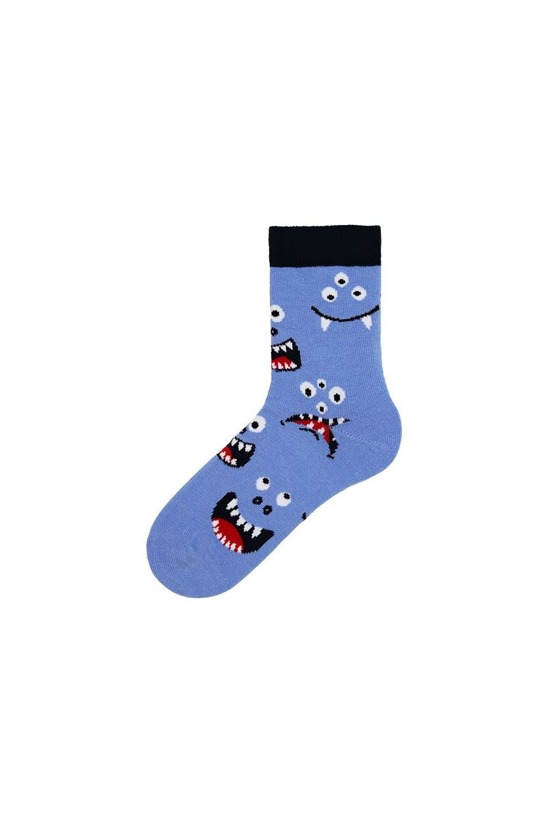 BROSS BLUE MONSTER PATTERN BOY SOCKET SOCKS ASORTY