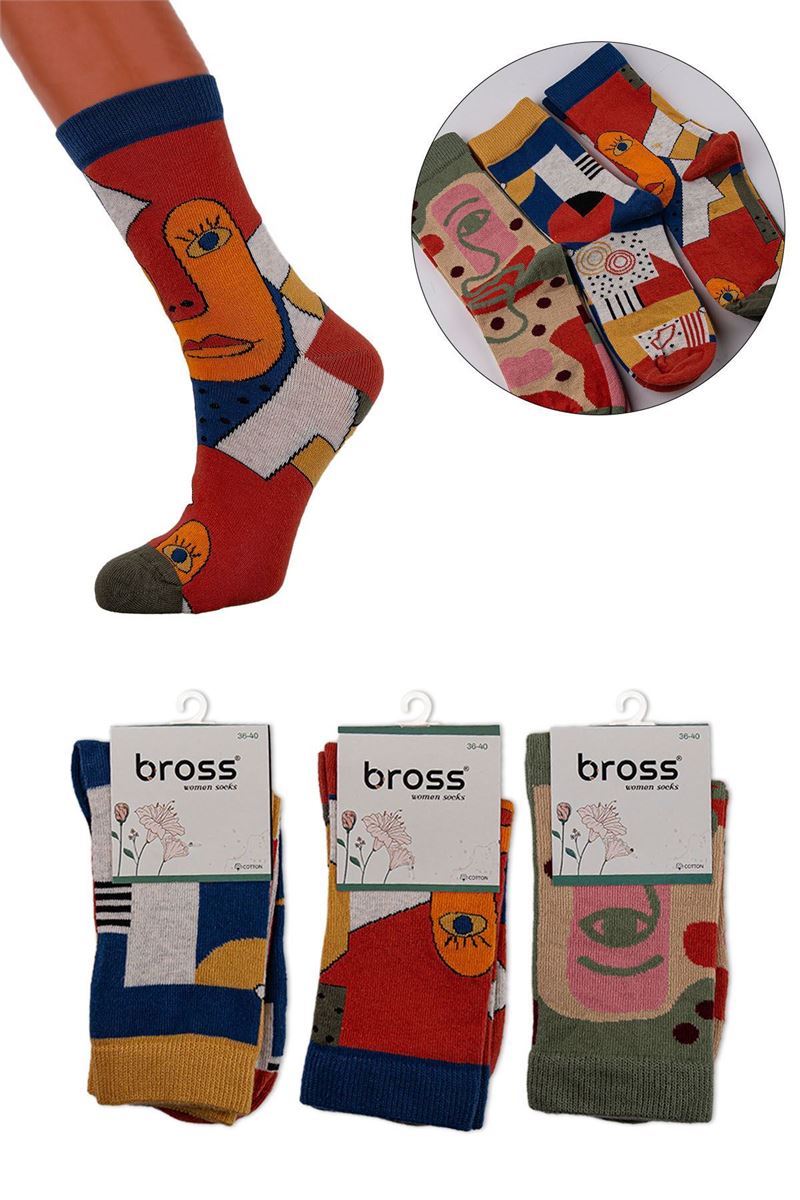 BROSS WOMEN CREW SOCKS ASORTY