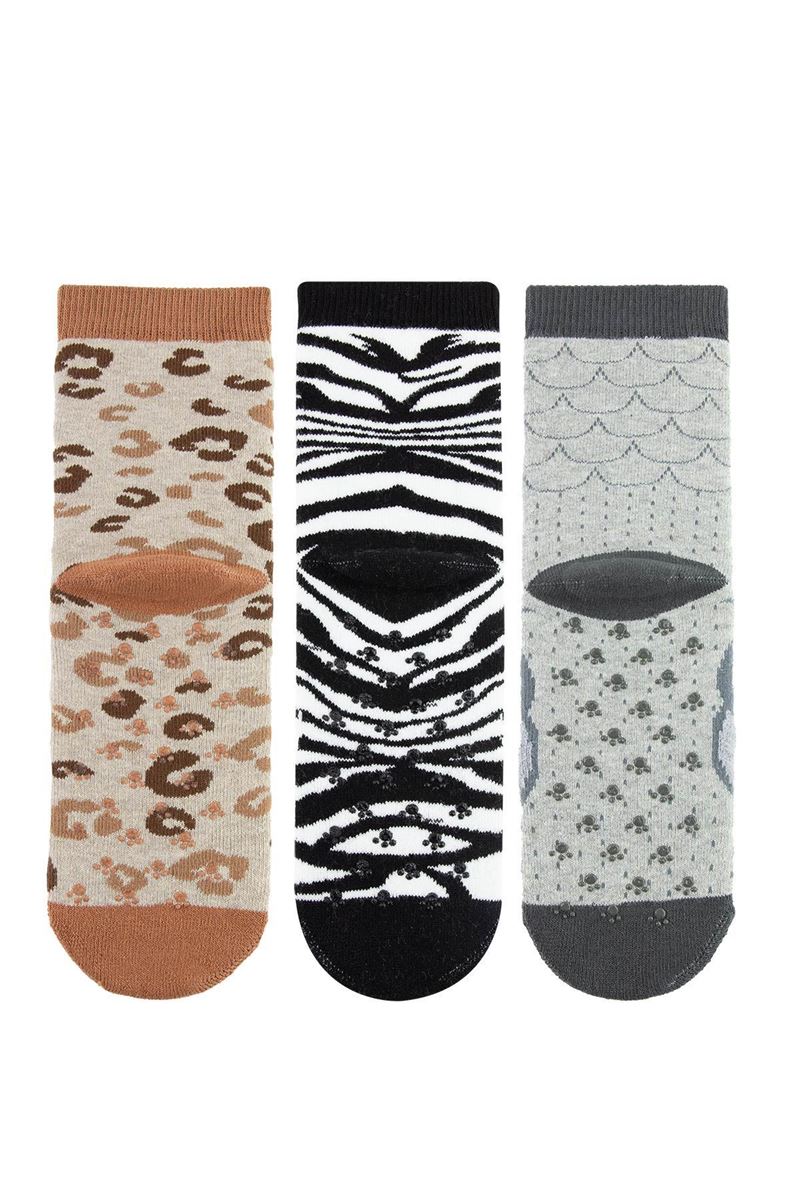 BROSS LEOPAR-ZEBRA-BAYKUŞ HAVLU ÇOCUK SOKET ASORTİ