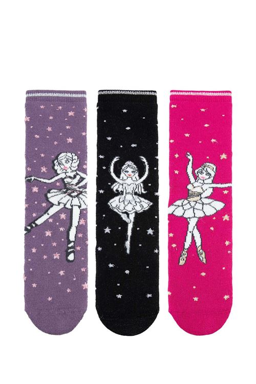 DANCING BALLERINA GIRLS’ TERRY SOCKS 12