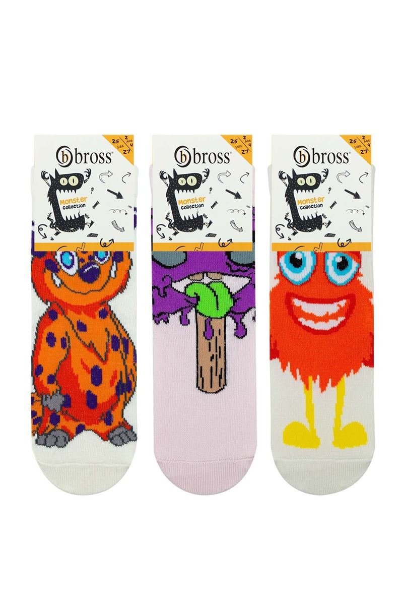 BROSS BIG MONSTER GIRL ANKLE SOCKS ASORTY