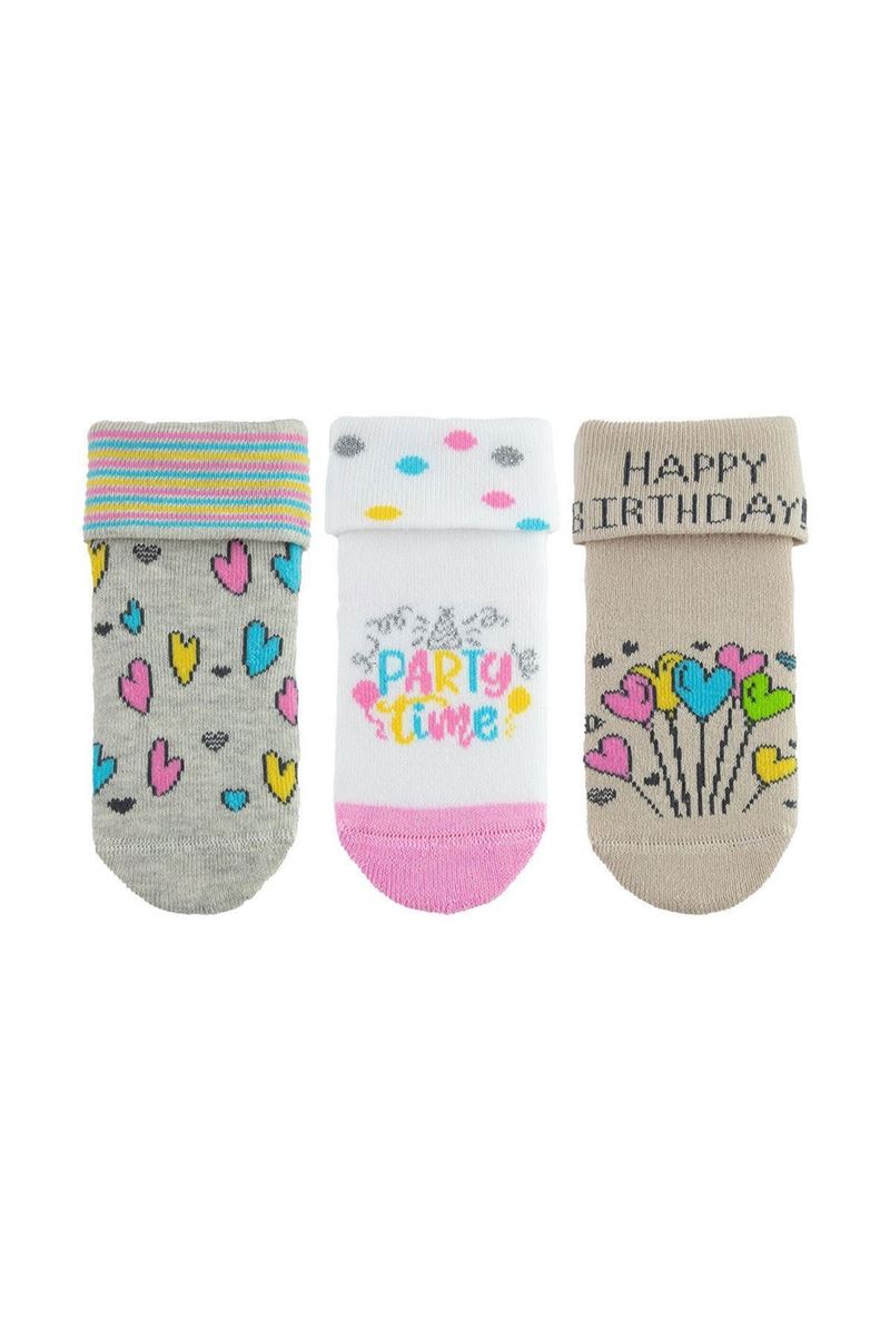 BROSS HAPPY BIRTHDAY BABY GIRLS’ TERRY SOCKS ASORTY