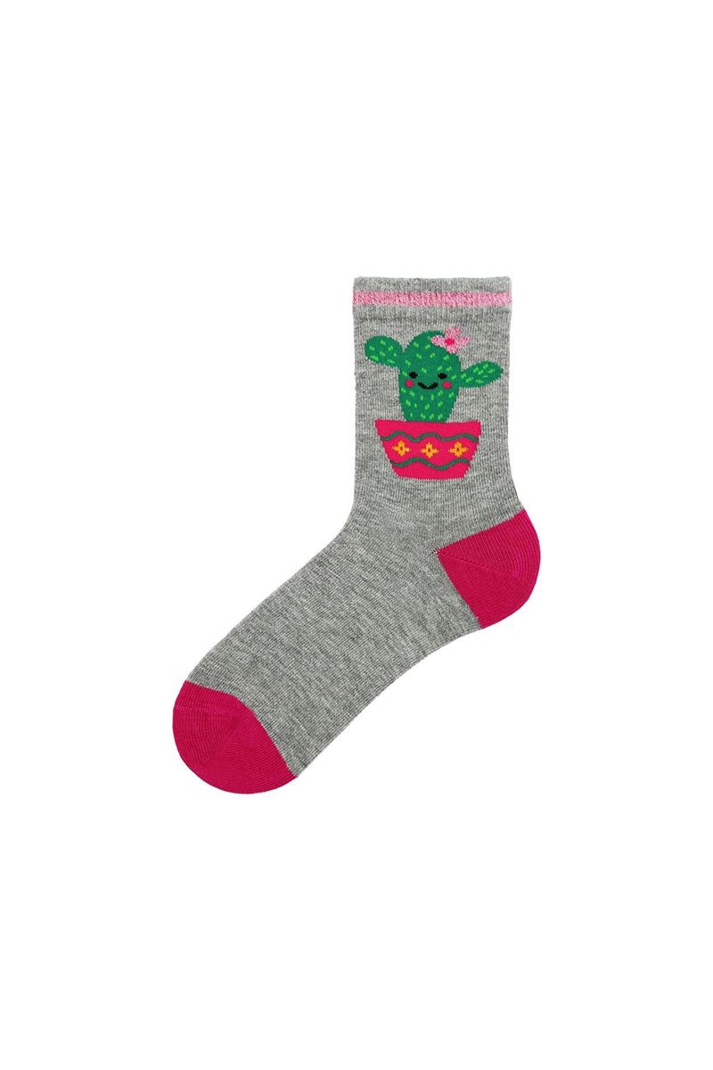 BROSS GIRL CREW SOCKS CACTUS PATTERNED ASORTY