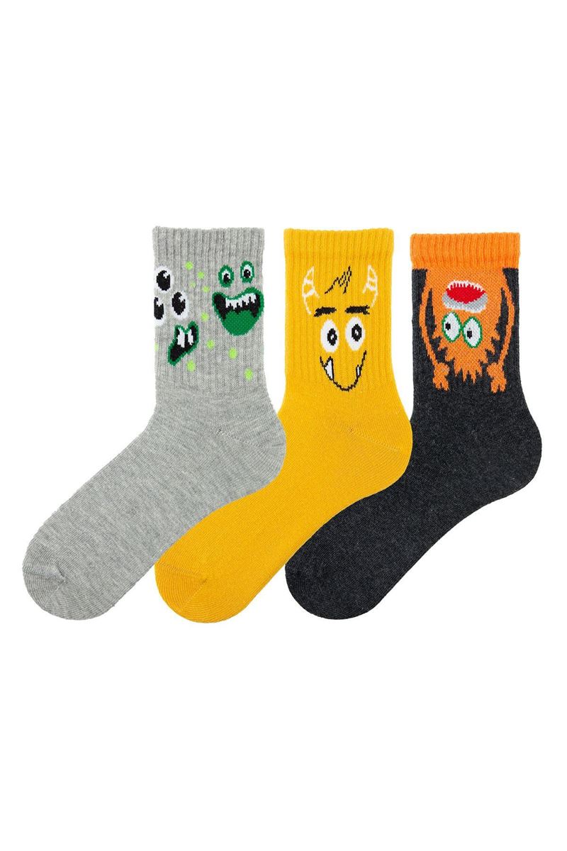 MONSTER PATTERN SPORT BOY SOCKET SOCKS ASORTY