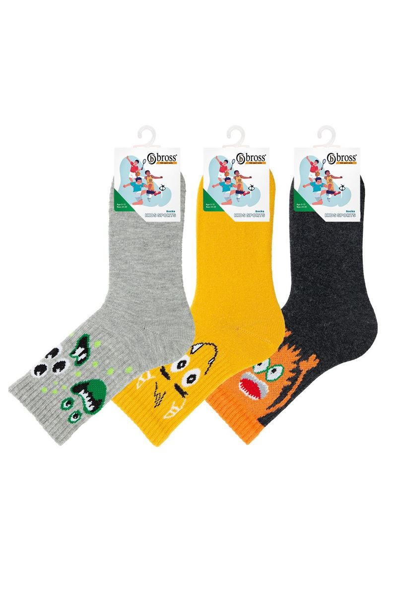 MONSTER PATTERN SPORT BOY SOCKET SOCKS ASORTY