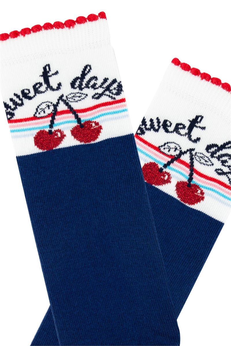 BROSS GIRL CREW SOCKS CHERY PATTERNED ASORTY
