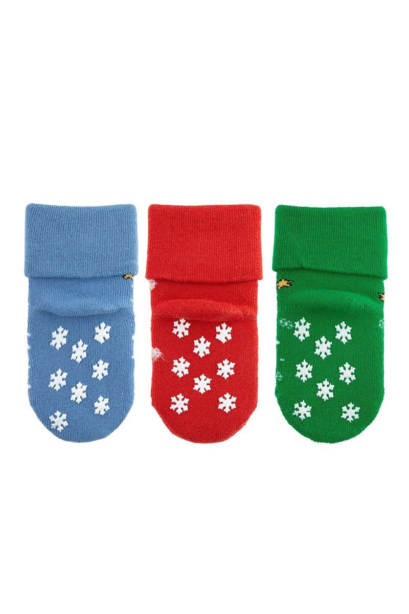BROSS SNOWING CHRISTMAS BABY BOYS’ TERRY SOCKS ASORTY