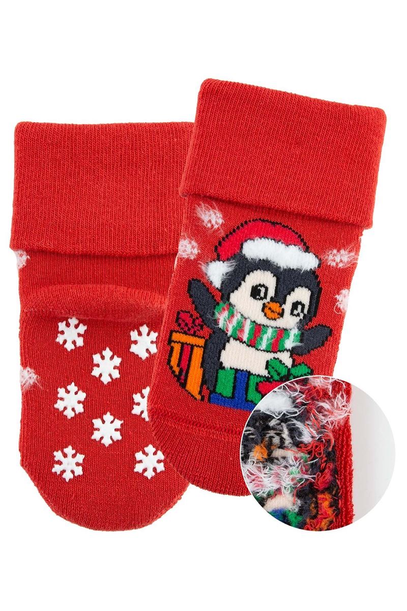 BROSS SNOWING CHRISTMAS BABY BOYS’ TERRY SOCKS ASORTY