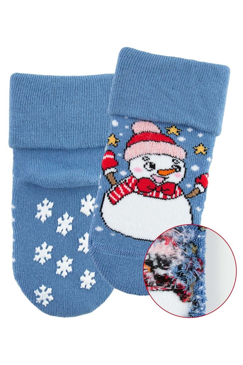 BROSS SNOWING CHRISTMAS BABY BOYS’ TERRY SOCKS ASORTY