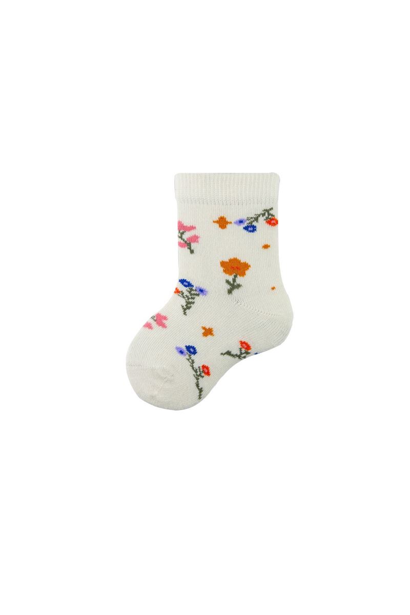 BABY GIRL ANKLE SOCKS FLOWER PATTERNED ASORTY