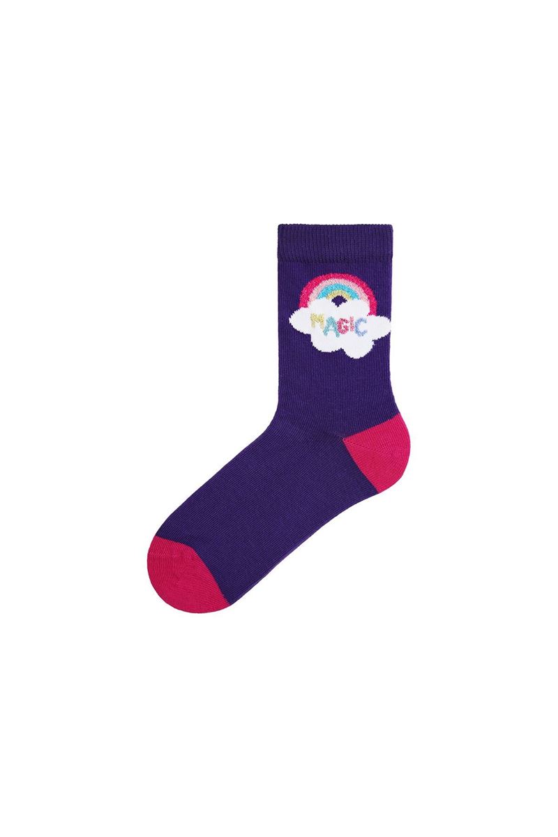 BROSS GIRL CREW SOCKS CLOUDY PATTERNED ASORTY