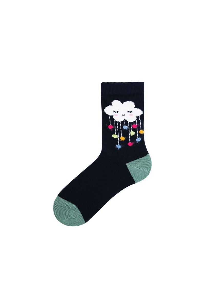 BROSS GIRL CREW SOCKS CLOUDY PATTERNED ASORTY