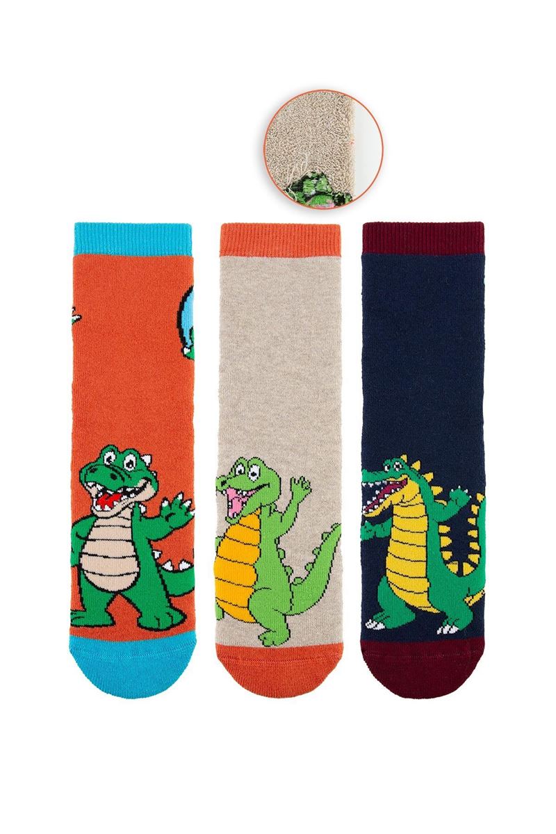 BROSS WAVING HAND CROC BOYS’ TERRY SOCKS ASORTY