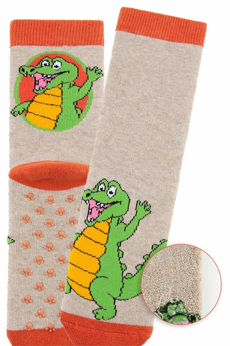 BROSS WAVING HAND CROC BOYS’ TERRY SOCKS ASORTY