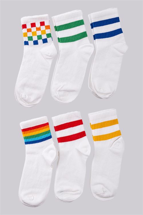 Women Rainbow Crew Socks 12