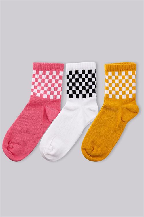 Woman Checkers Crew Socks 12