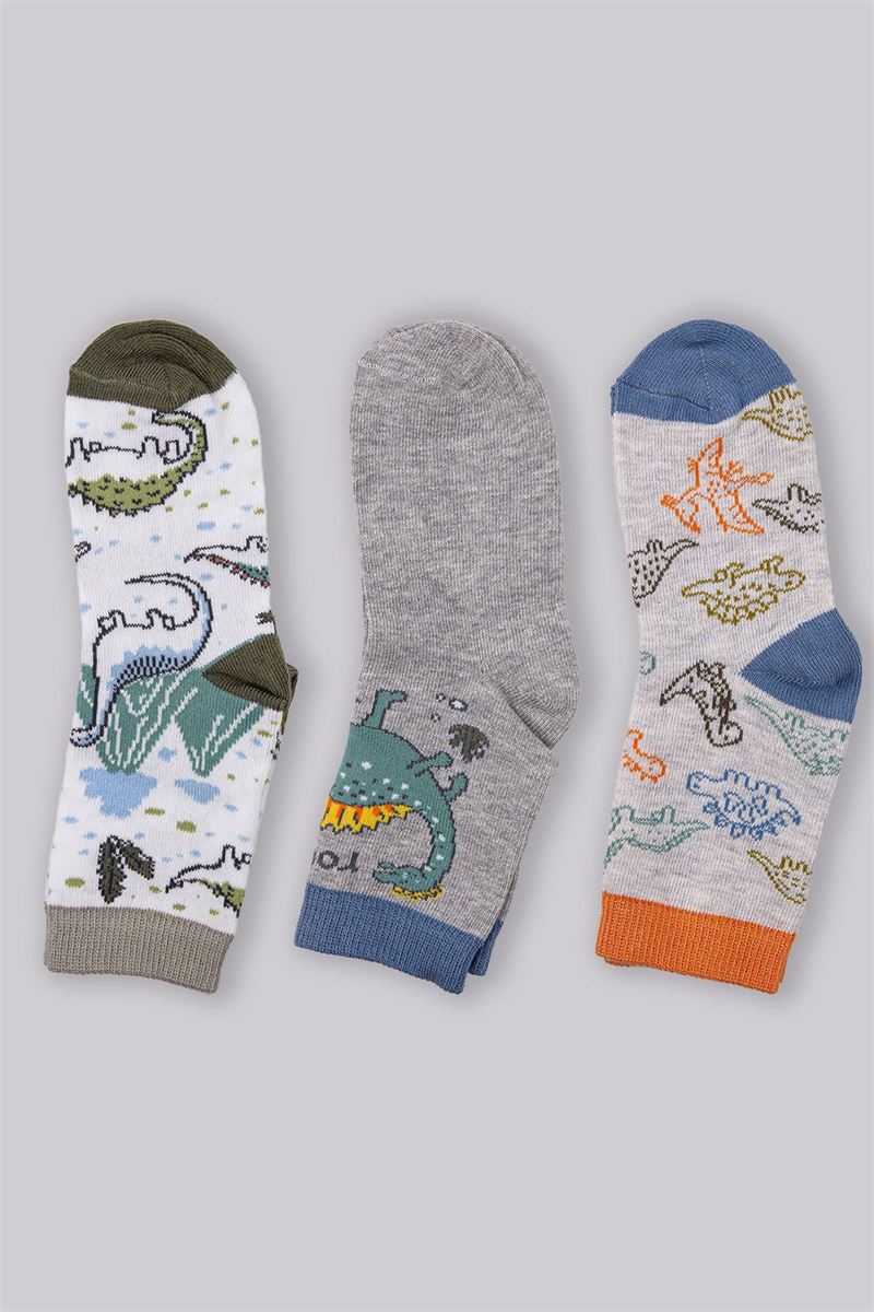 KIDS DINO CREW SOCKS ASORTY