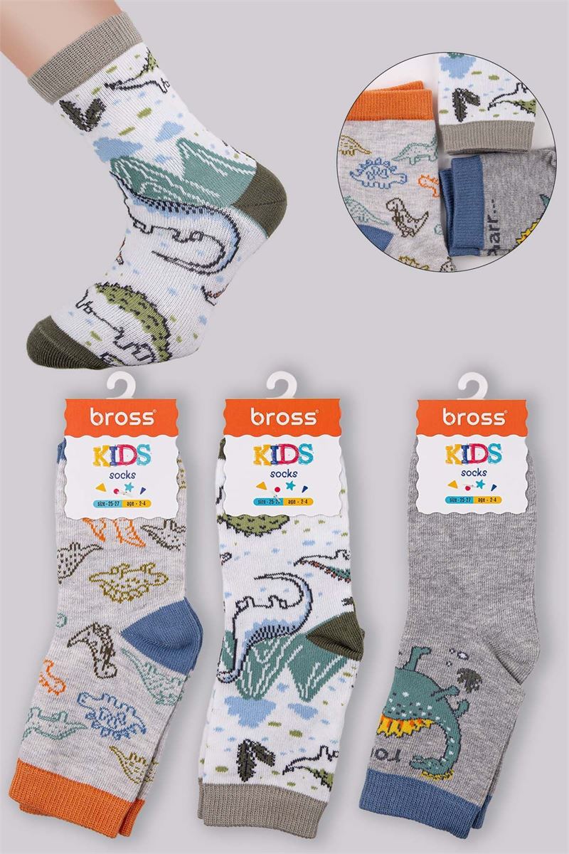 KIDS DINO CREW SOCKS ASORTY