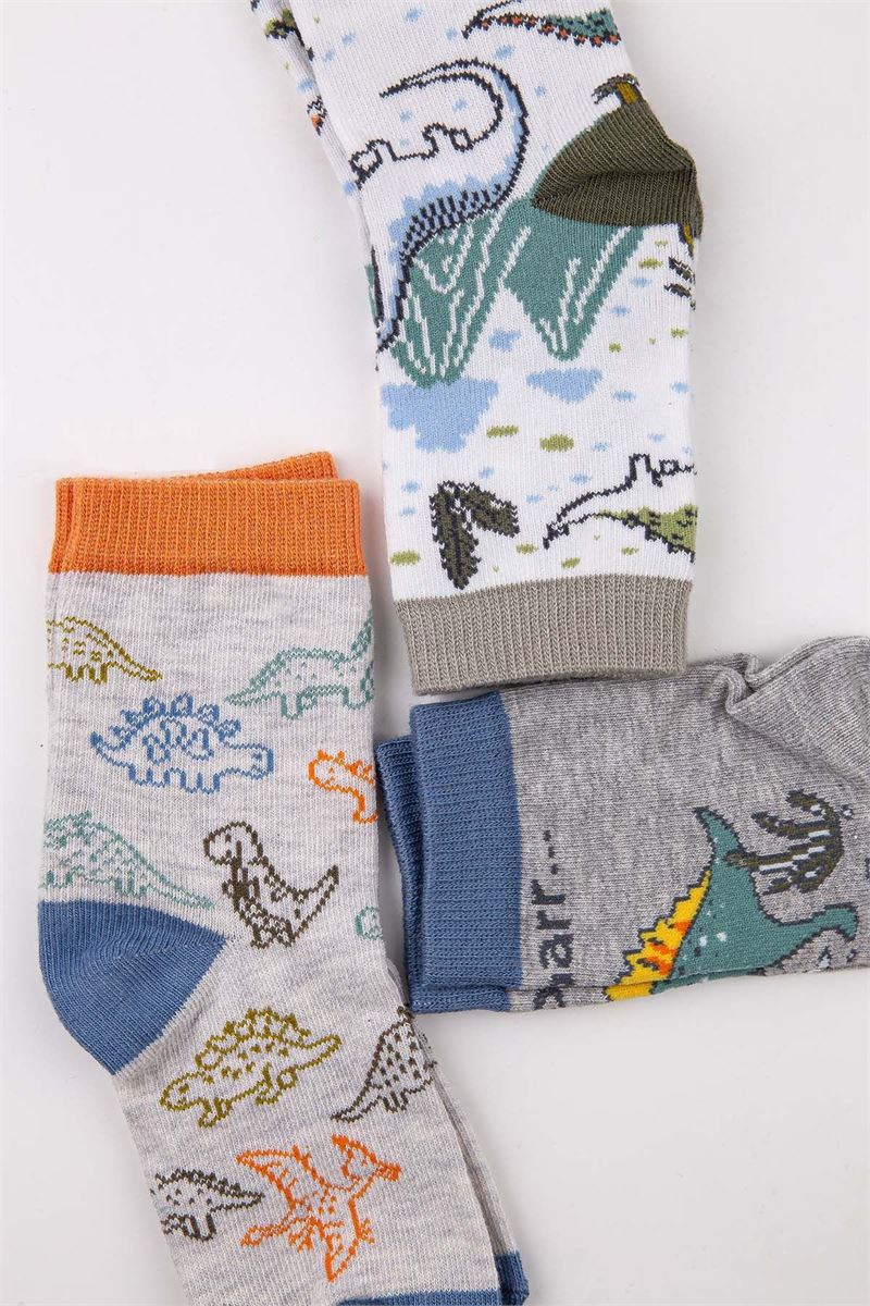 KIDS DINO CREW SOCKS ASORTY