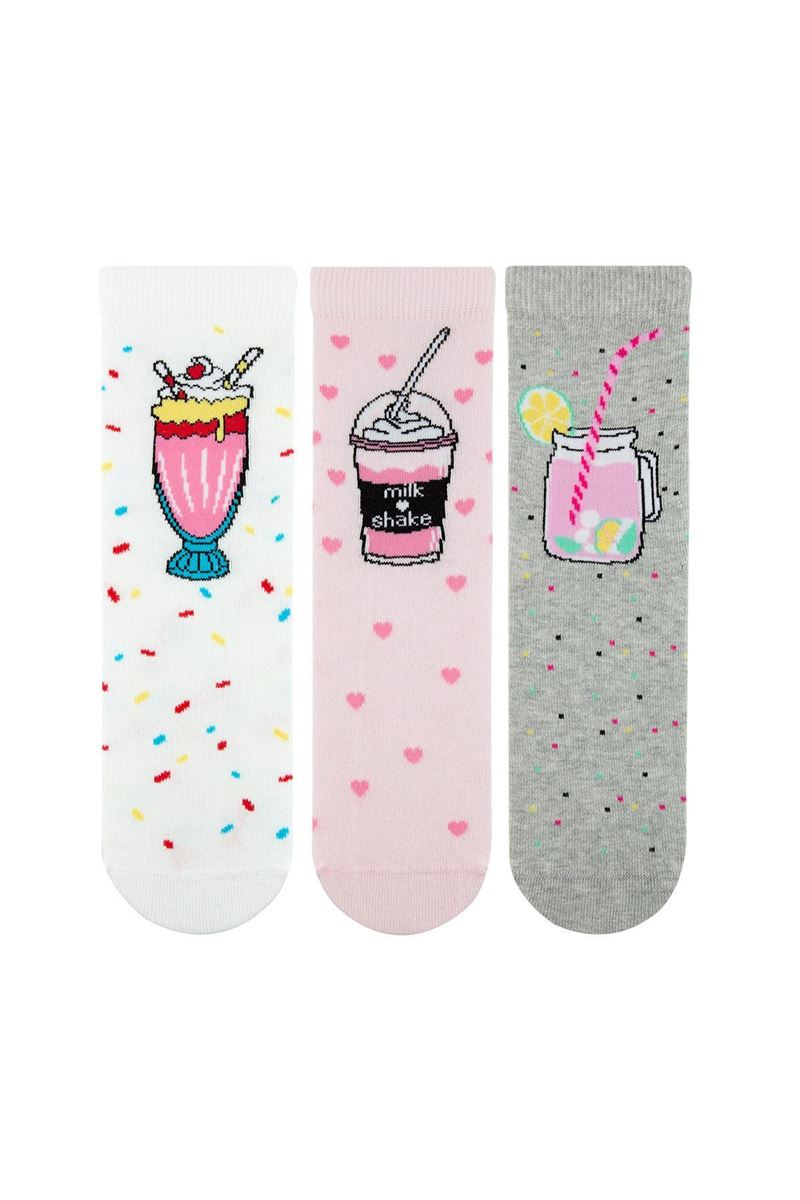 BROSS GIRL CREW SOCKS DRINK PATTERNED ASORTY