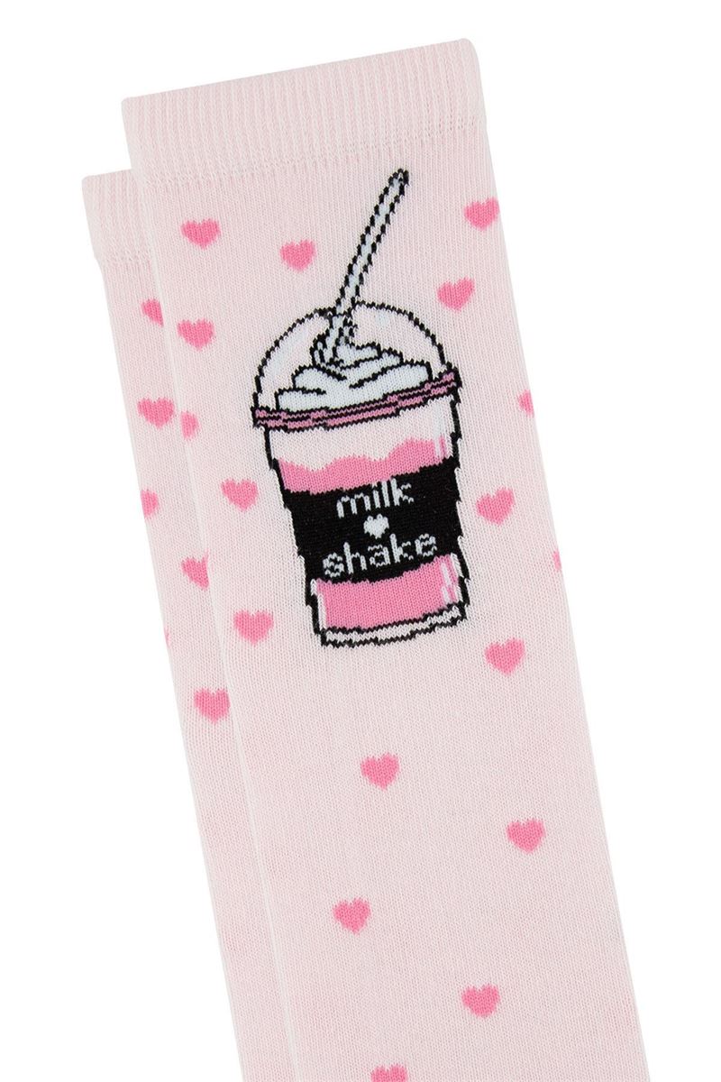 BROSS GIRL CREW SOCKS DRINK PATTERNED ASORTY