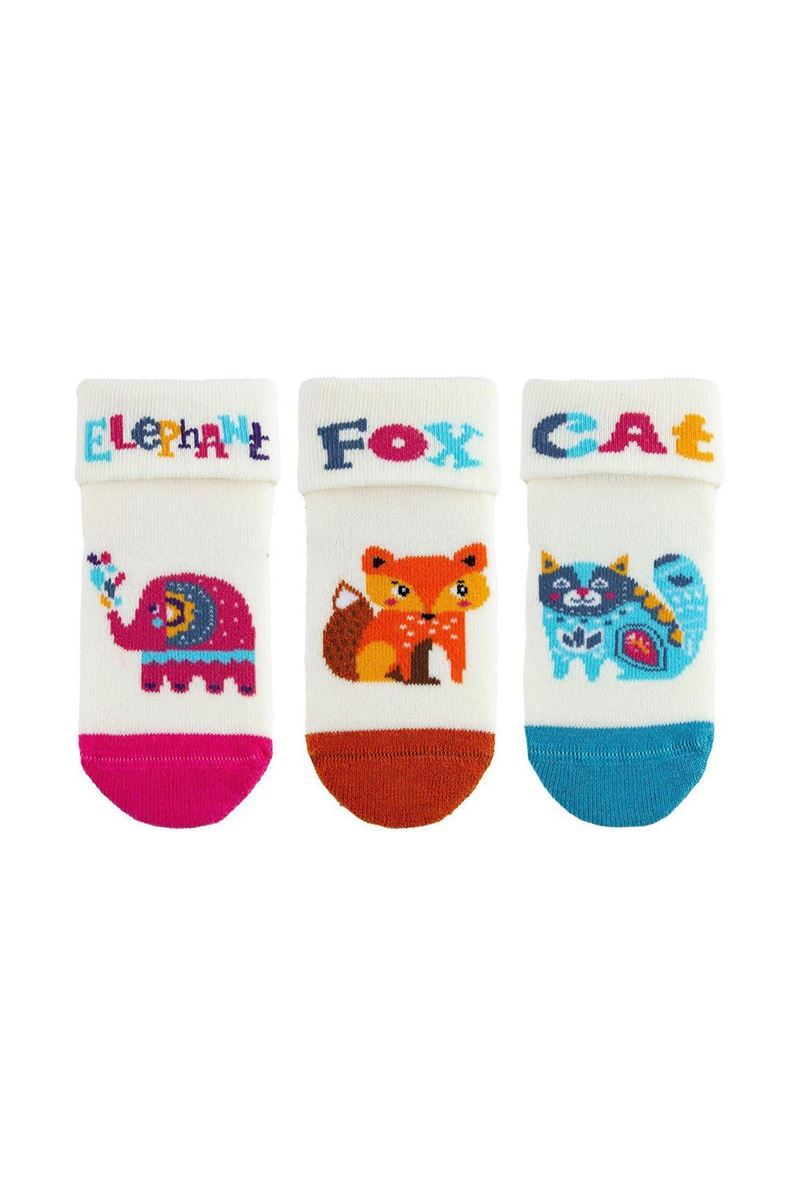 BROSS COLORFUL ANIMAL BABY GIRLS’ TERRY SOCKS ASORTY