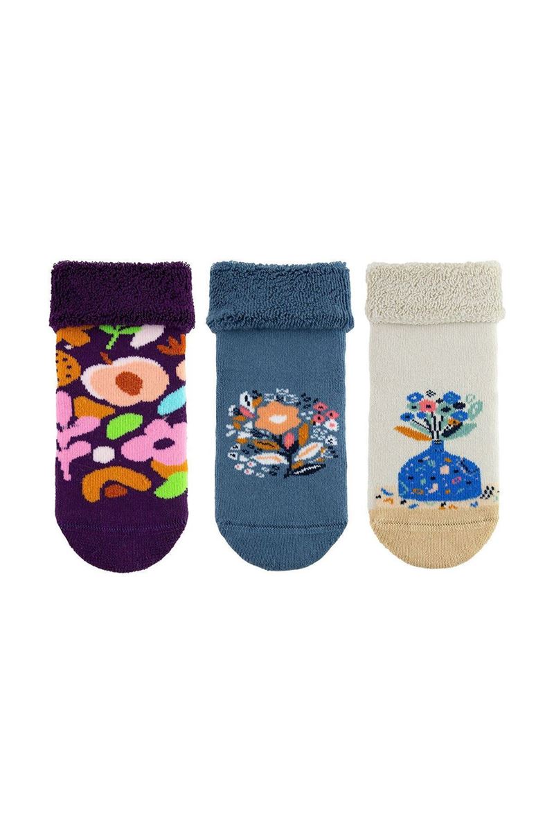 BROSS FLOWER BABY GIRLS’ TERRY SOCKS ASORTY