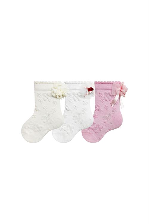 Baby Girl Floral Relief Crew Socks 12
