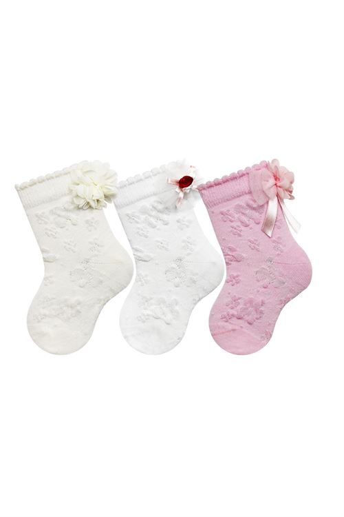 Baby Girl Floral Relief Crew Socks 12