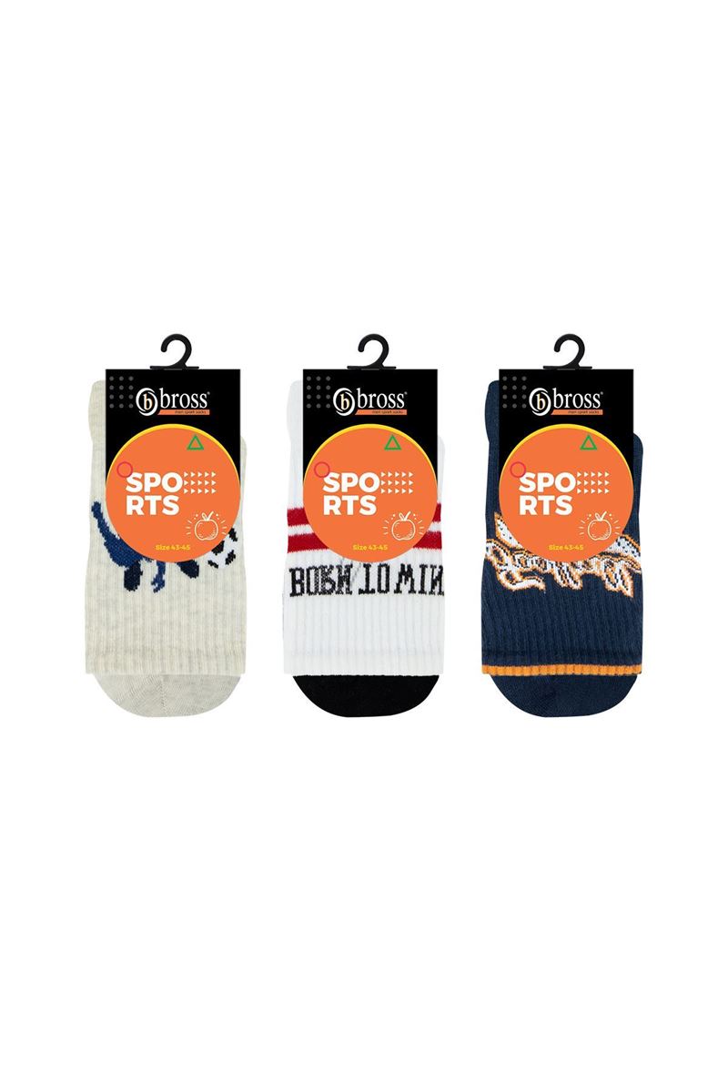 MAN MID-CALF SOCKS FOOTBALL PATTERNED ASORTY