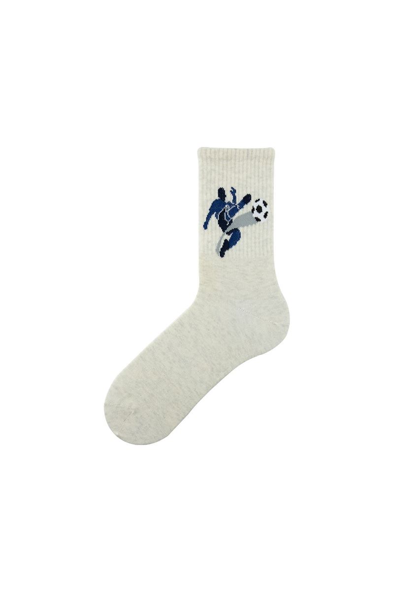 MAN MID-CALF SOCKS FOOTBALL PATTERNED ASORTY