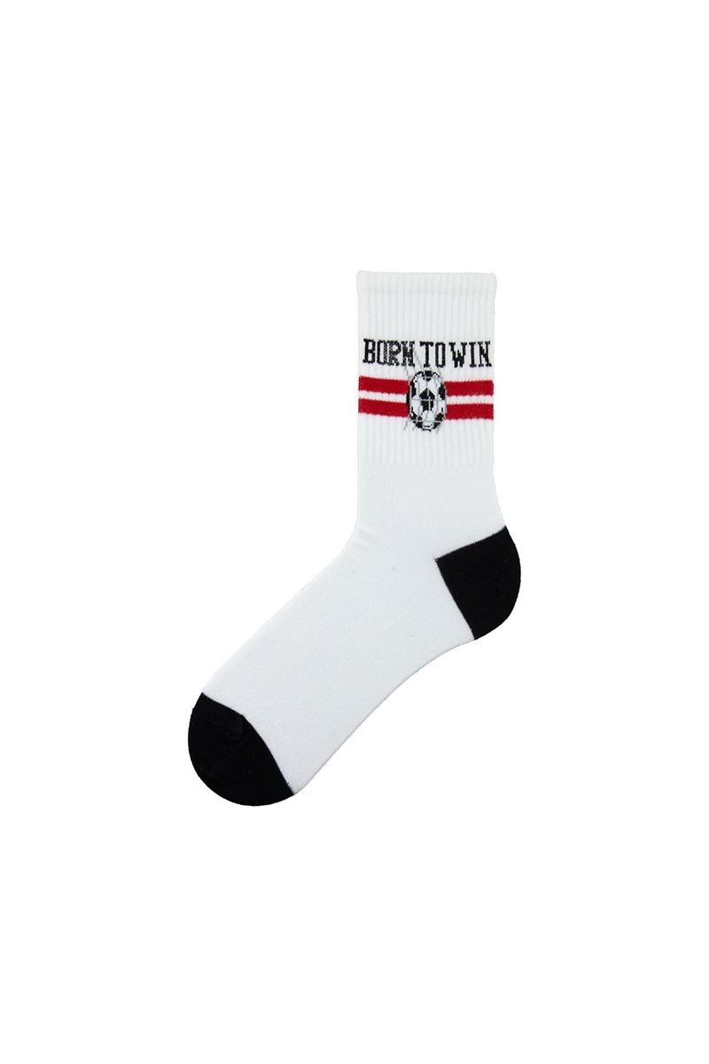 MAN MID-CALF SOCKS FOOTBALL PATTERNED ASORTY