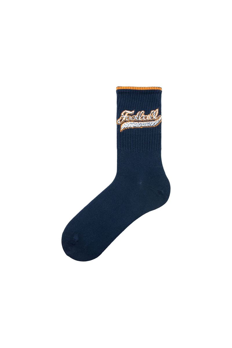 MAN MID-CALF SOCKS FOOTBALL PATTERNED ASORTY