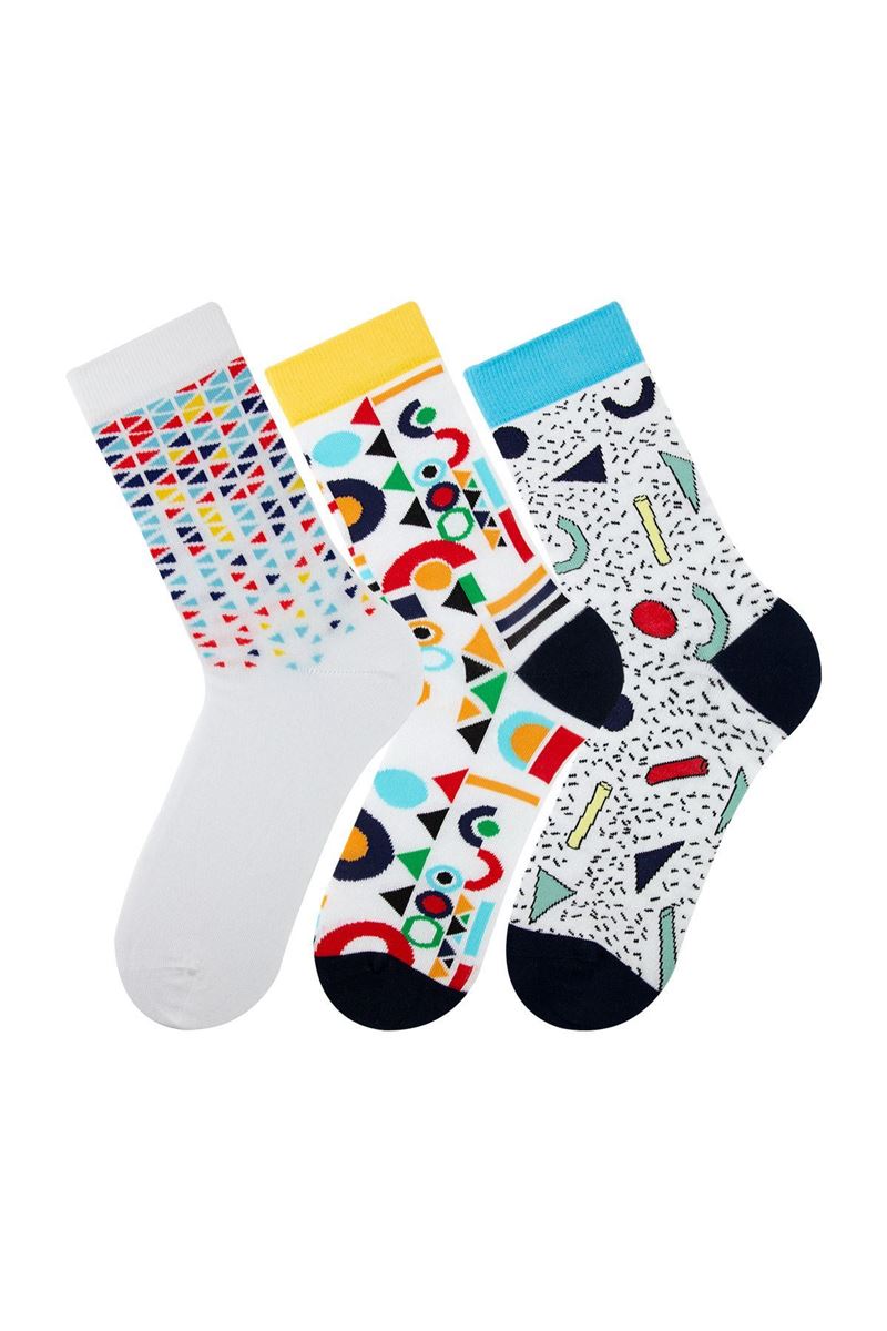 MAN VAITER SOCKS GEOMETRIC PATTERNED MODEL-5 ASORTY