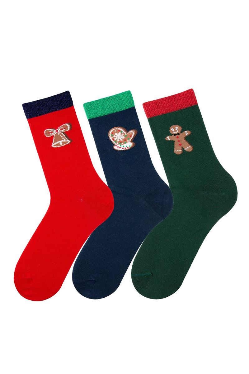 WOMEN GINGERBREAD CHRISTMAS CREW SOCKS