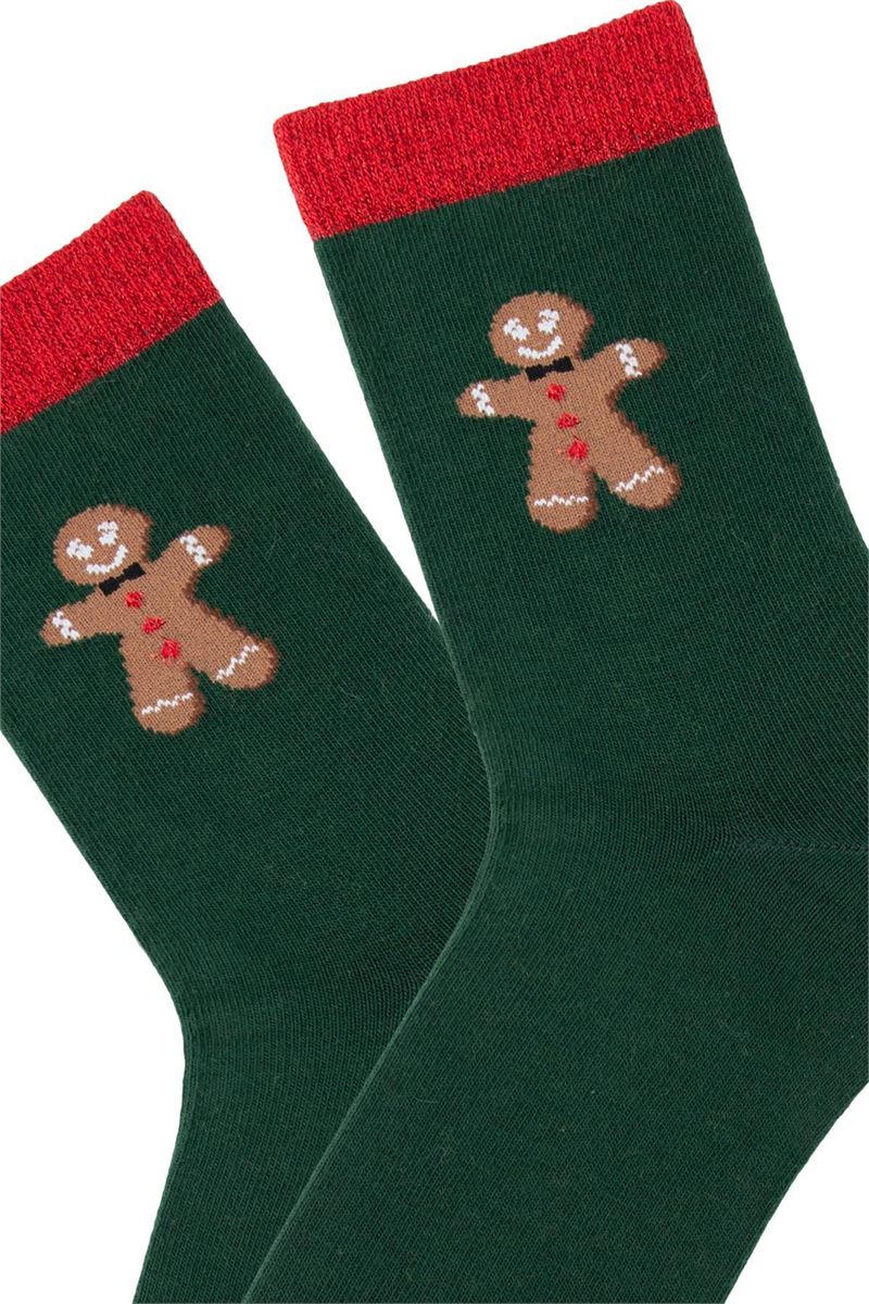 WOMEN GINGERBREAD CHRISTMAS CREW SOCKS