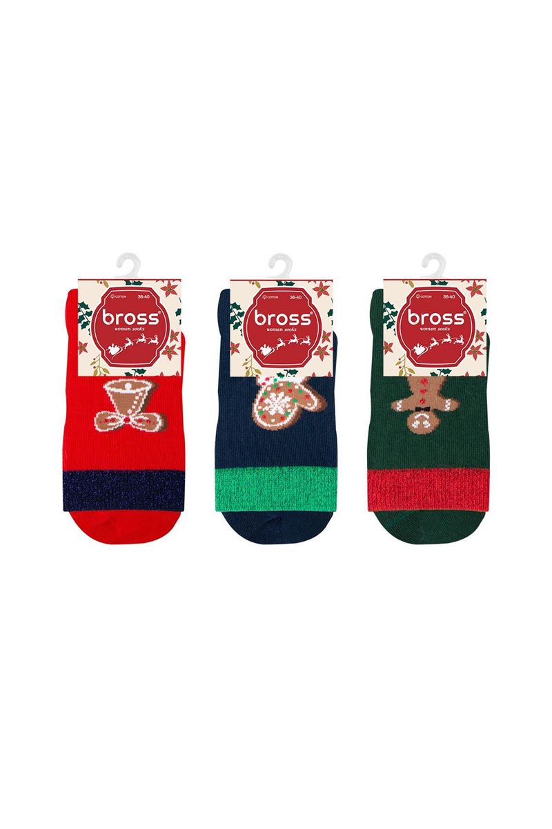 WOMEN GINGERBREAD CHRISTMAS CREW SOCKS